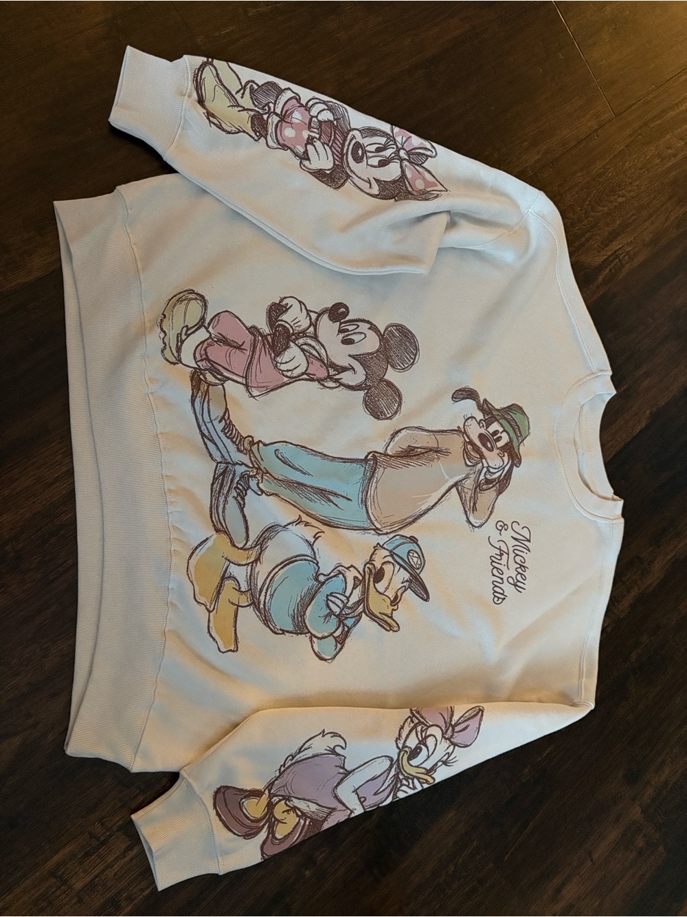 Women’ sweater size Large Cream Mickey & Friends